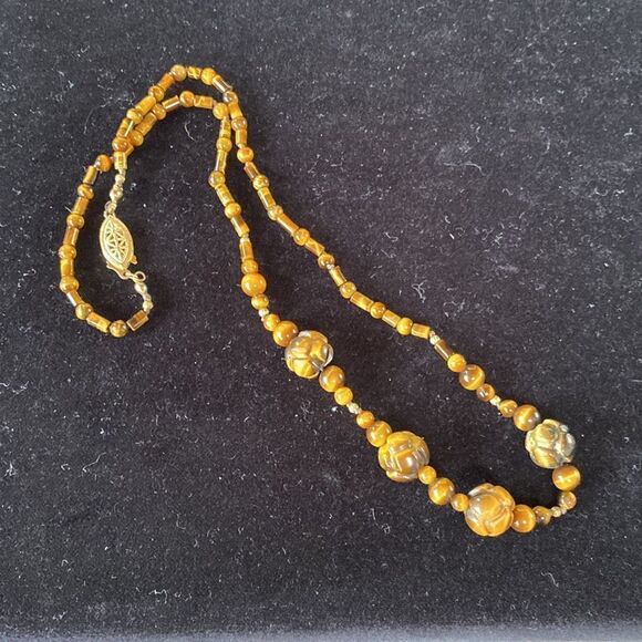 Set of 2 Tiger Eye Beaded Necklaces 18” - Picture 4 of 9